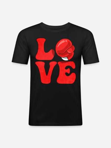Boxe boxeuse - T-shirt près du corps Homme - noir