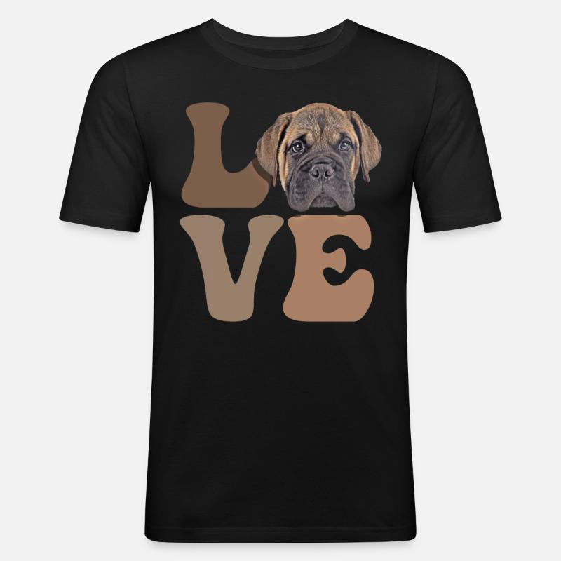 Bullmastiff Hund - Männer Slim Fit T-Shirt - Schwarz