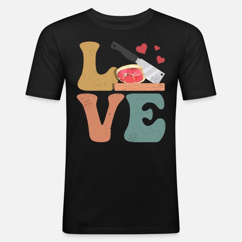 Fleischer-Fleischbeil - Männer Slim Fit T-Shirt - Schwarz