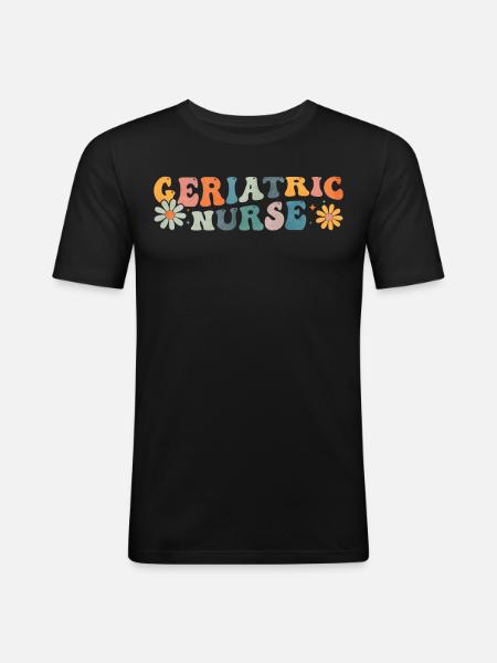 Groovy Geriatric Nurse Nursing - Men's Slim Fit T-Shirt - black