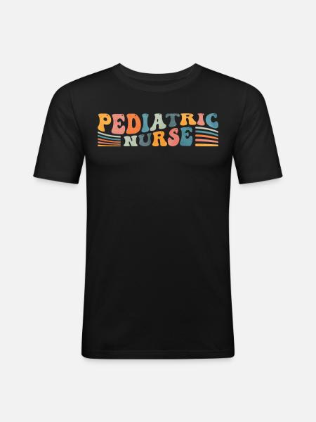 Groovy Pediatric Nurse NICU Nursing - Men's Slim Fit T-Shirt - black