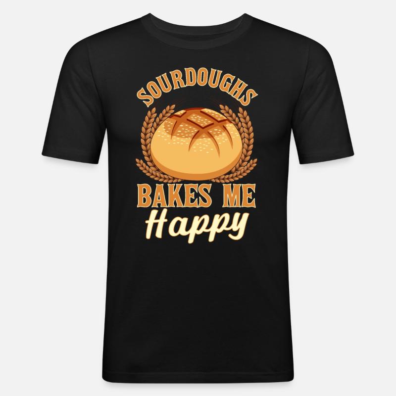 Funny bread baking baker - Men's Slim Fit T-Shirt - black