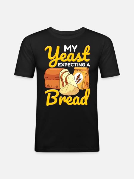 Funny bread baking baker - Men's Slim Fit T-Shirt - black