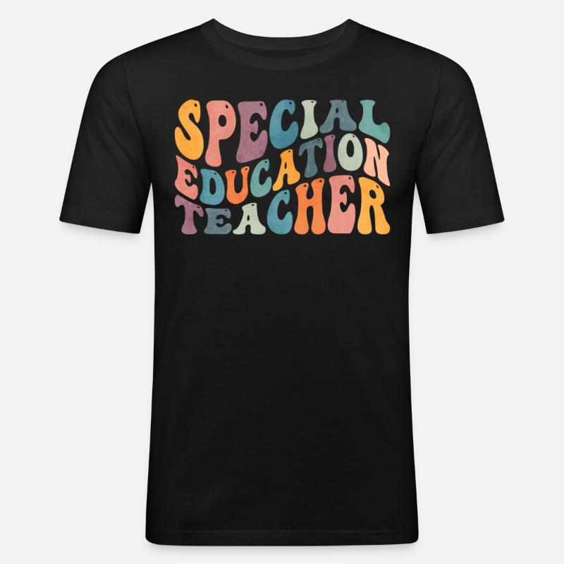 Groovy Sonderschullehrer SPED - Männer Slim Fit T-Shirt - Schwarz
