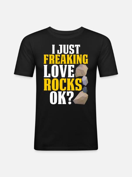 Funny Rock Hunt Mineral Geologist - Men's Slim Fit T-Shirt - black