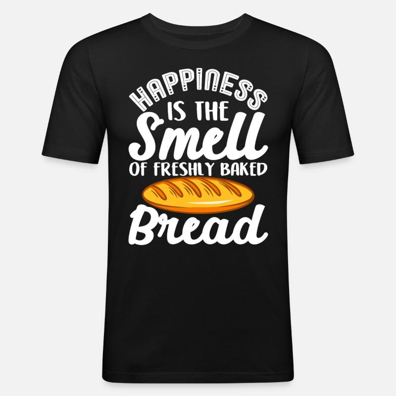 Funny bread baking baker - Men's Slim Fit T-Shirt - black