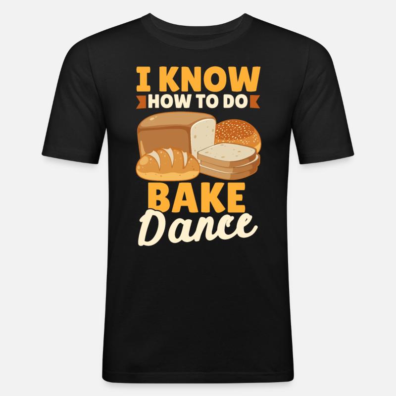 Lustiger Brotbacken-Bäcker - Männer Slim Fit T-Shirt - Schwarz