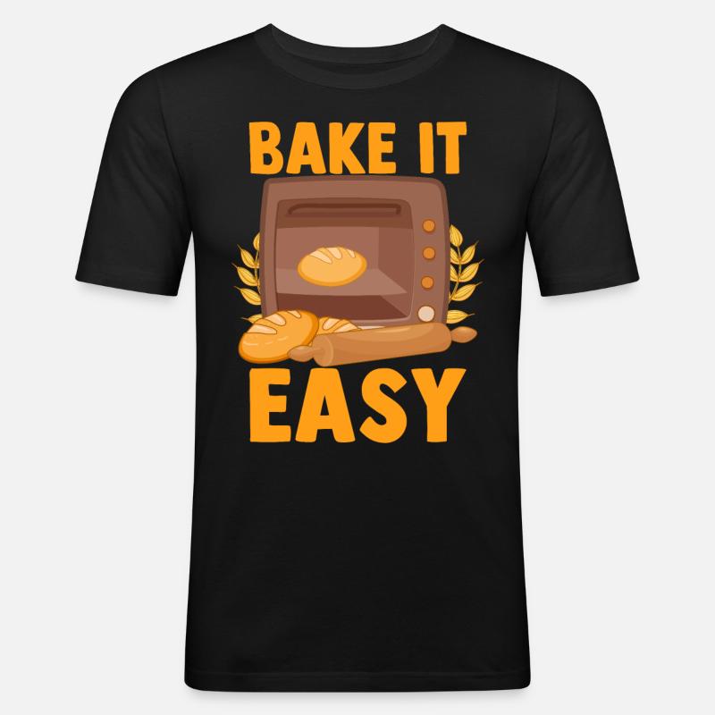 Lustiger Brotbacken-Bäcker - Männer Slim Fit T-Shirt - Schwarz