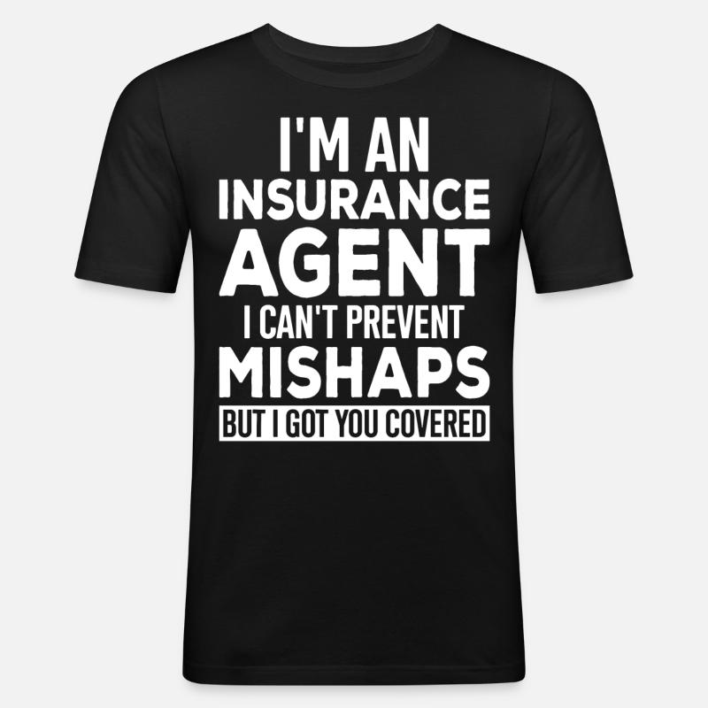 Komischer Broker - Männer Slim Fit T-Shirt - Schwarz