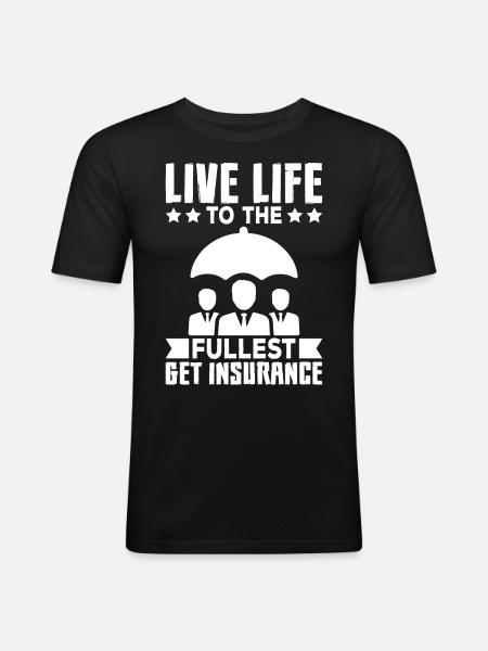 Funny insurance broker - Men's Slim Fit T-Shirt - black