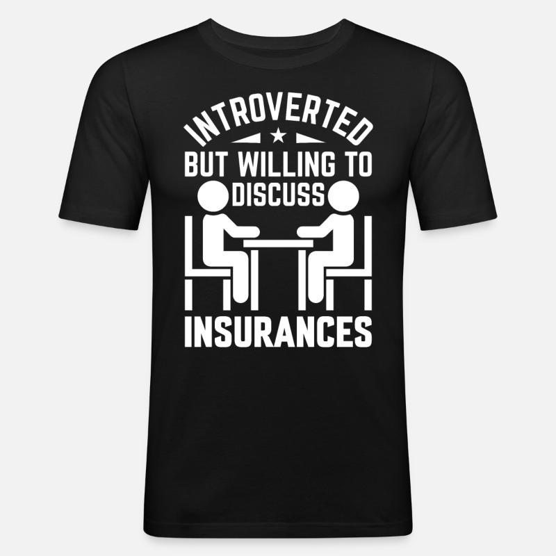 Lustiger Versicherungsmakler - Männer Slim Fit T-Shirt - Schwarz