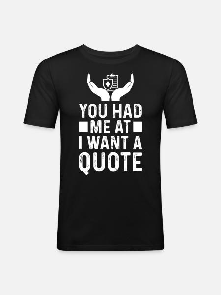 Lustiger Versicherungsmakler - Männer Slim Fit T-Shirt - Schwarz