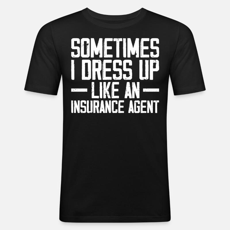 Komischer Broker - Männer Slim Fit T-Shirt - Schwarz