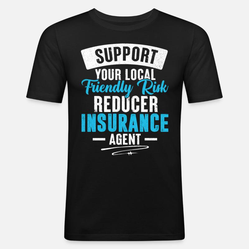 Komischer Broker - Männer Slim Fit T-Shirt - Schwarz