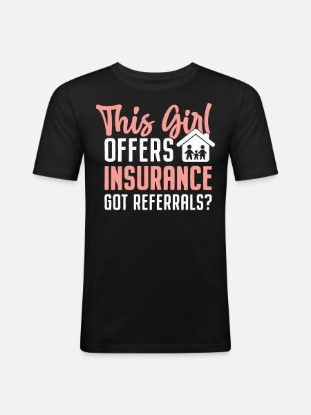 Funny insurance broker - Men's Slim Fit T-Shirt - black