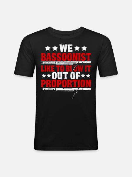 Funny bassoonist - Men's Slim Fit T-Shirt - black