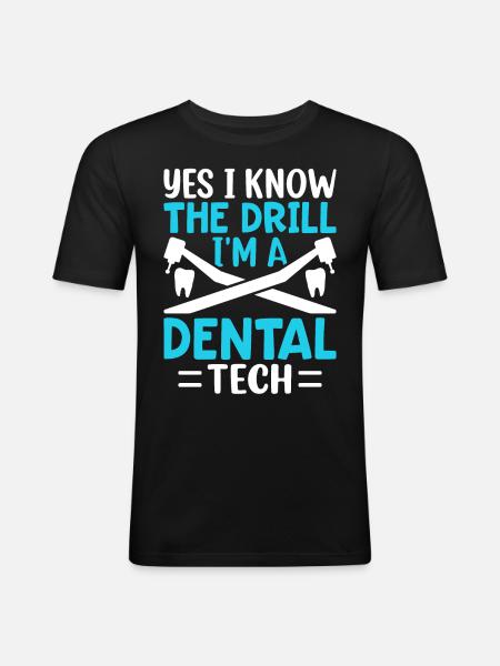Funny Dental Lab Technician Dentist - Men's Slim Fit T-Shirt - black