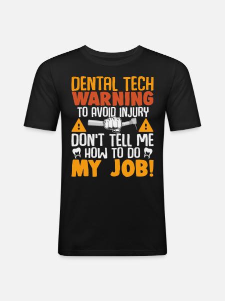 Funny dental technicians - Men's Slim Fit T-Shirt - black