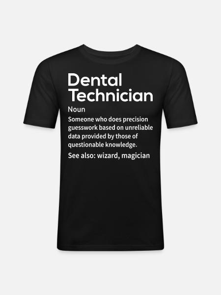 Funny dental technicians - Men's Slim Fit T-Shirt - black