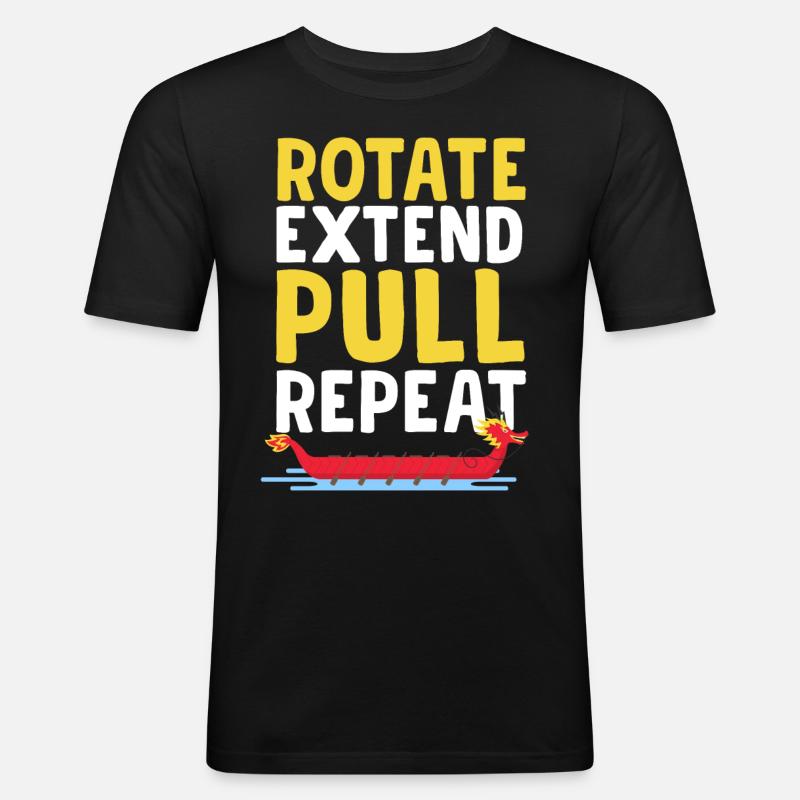 Lustiges Drachenboot-Rennpaddel - Männer Slim Fit T-Shirt - Schwarz