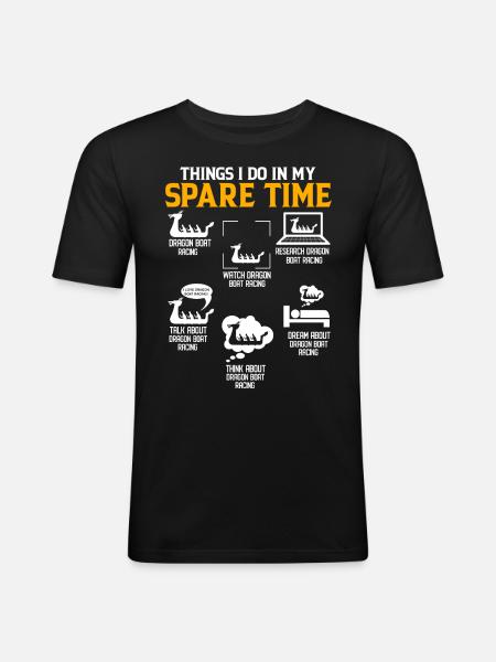 Lustiges Freizeit-Drachenboot-Rennpaddel - Männer Slim Fit T-Shirt - Schwarz