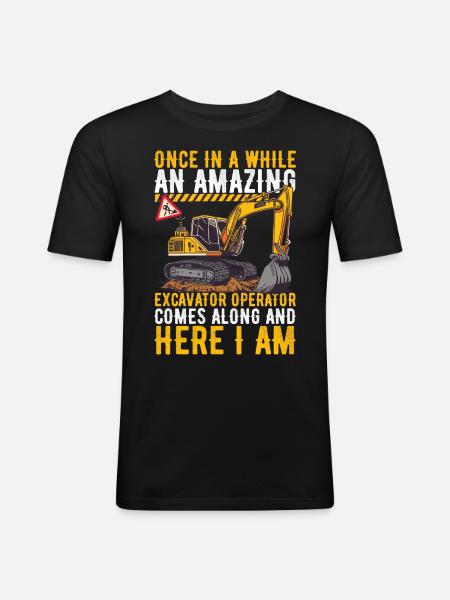 Funny heavy equipment HEO - Men's Slim Fit T-Shirt - black