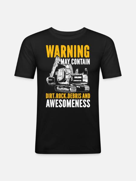Lustiger Baggerführer HEO - Männer Slim Fit T-Shirt - Schwarz