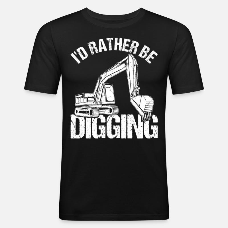 Lustiger Baggerführer HEO - Männer Slim Fit T-Shirt - Schwarz