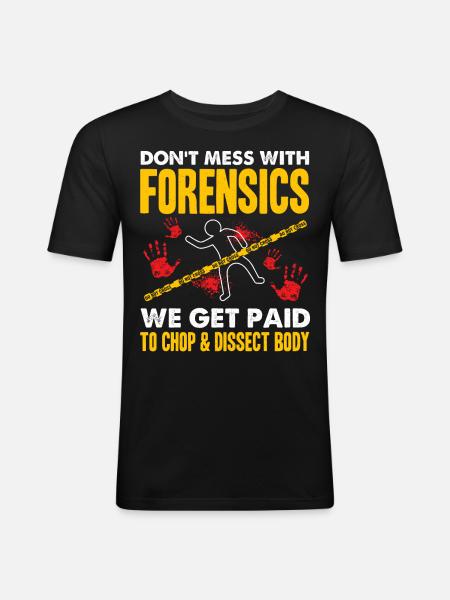 Funny Forensic Scientist Science - Men's Slim Fit T-Shirt - black