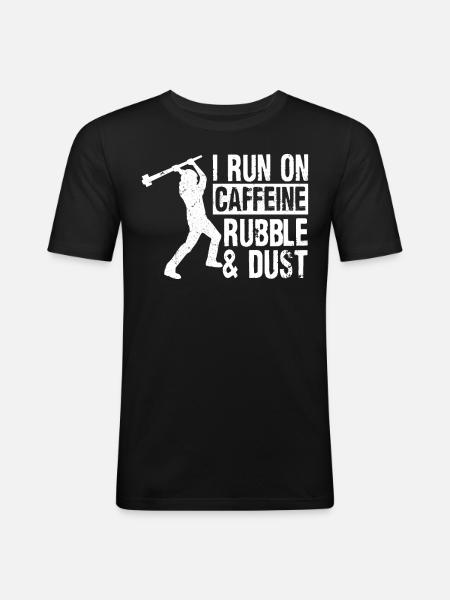 Fun day of house demolition - Men's Slim Fit T-Shirt - black