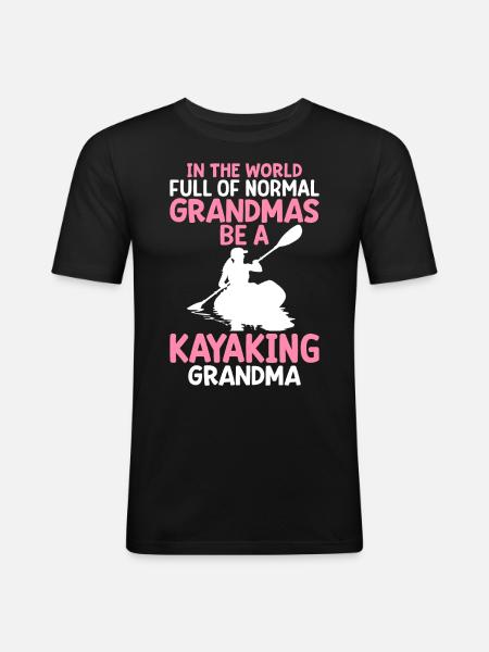 Kayak Granny Kayaker Granny - Men's Slim Fit T-Shirt - black