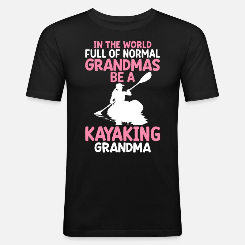 Kajak-Oma Kajakfahrer-Oma - Männer Slim Fit T-Shirt - Schwarz