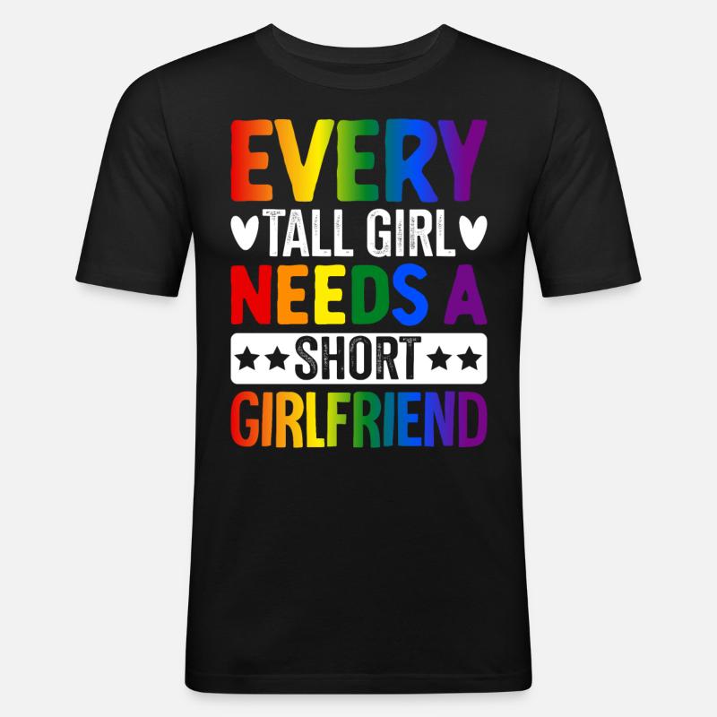 Lesbisch LGBTQ Mädchen - Männer Slim Fit T-Shirt - Schwarz