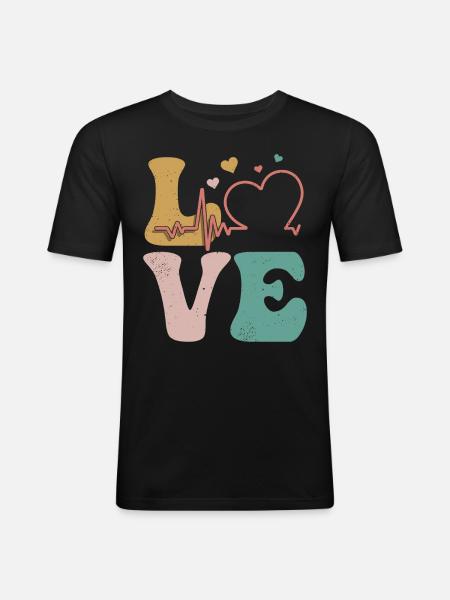 Echokardiographie-Techniker Echokardiograph - Männer Slim Fit T-Shirt - Schwarz