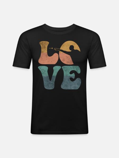 Dart player LOVE - Men's Slim Fit T-Shirt - black