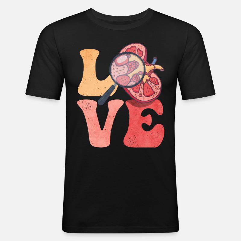 Dialyse-Techniker Dialyse-Techniker LOVE - Männer Slim Fit T-Shirt - Schwarz