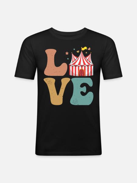 Cirque Carnaval AMOUR - T-shirt près du corps Homme - noir