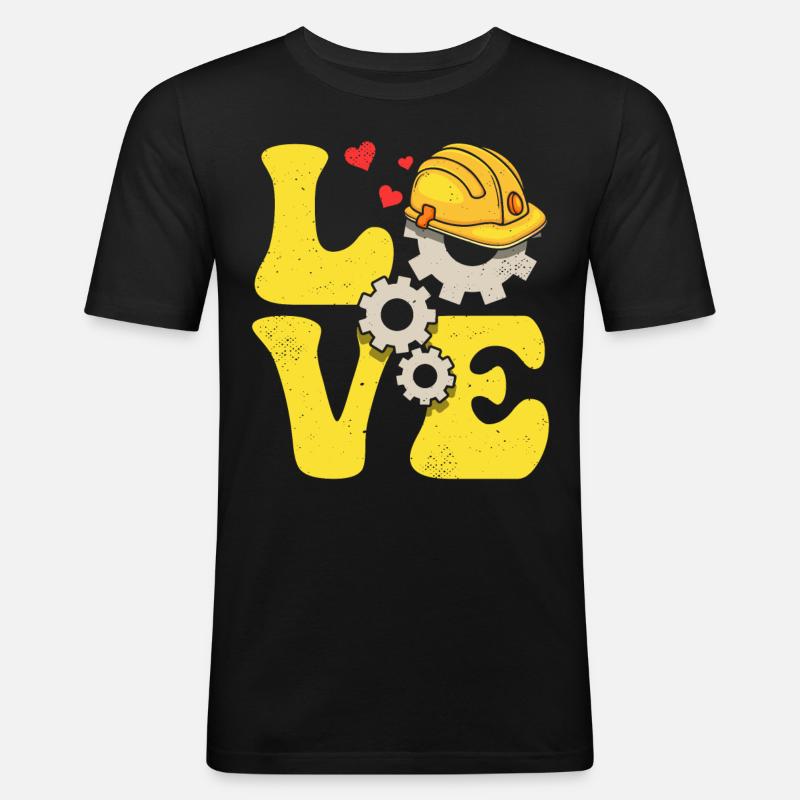 Engineer Engineering LOVE - Men's Slim Fit T-Shirt - black