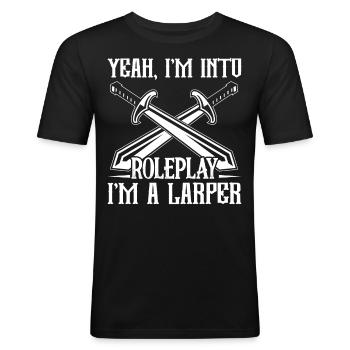 Jeux de rôle en direct LARP - T-shirt près du corps Homme - noir - Devant - Nik (191cm)
