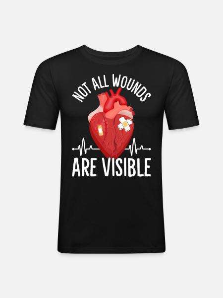 Open-heart surgery survivor - Men's Slim Fit T-Shirt - black