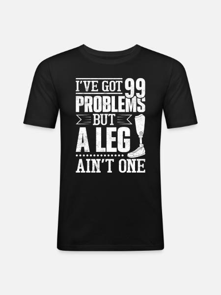 Leg prosthesis amputees - Men's Slim Fit T-Shirt - black