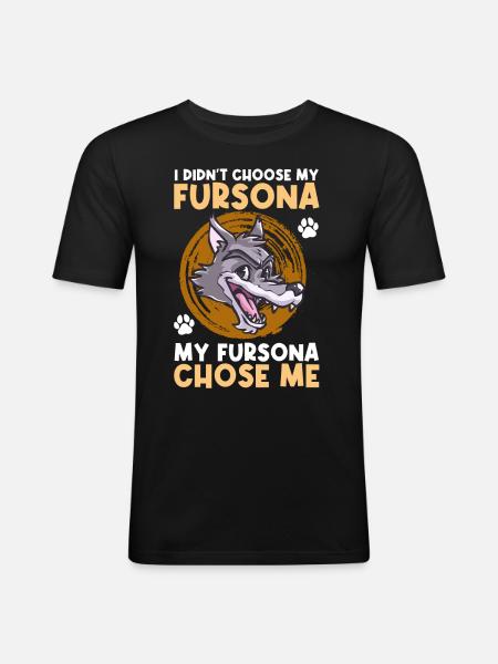 Furry Fandom Fursuit Wolf - Men's Slim Fit T-Shirt - black