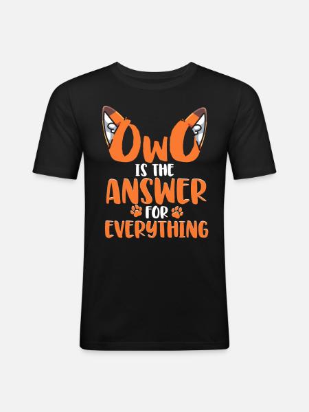 Furry Fandom Fursona Fox - Men's Slim Fit T-Shirt - black
