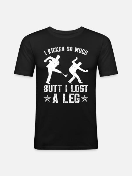 Leg prosthesis amputees - Men's Slim Fit T-Shirt - black