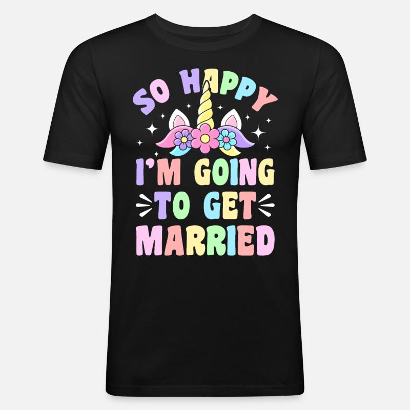 Douche nuptiale de mariage - T-shirt près du corps Homme - noir