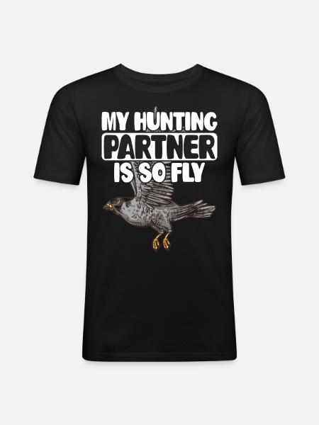 Hunter Hawking Falconer - Men's Slim Fit T-Shirt - black