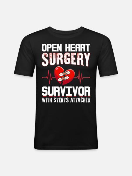 Angioplasty Patient - Men's Slim Fit T-Shirt - black