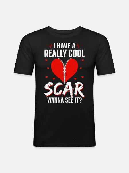 Open-heart surgery survivor - Men's Slim Fit T-Shirt - black