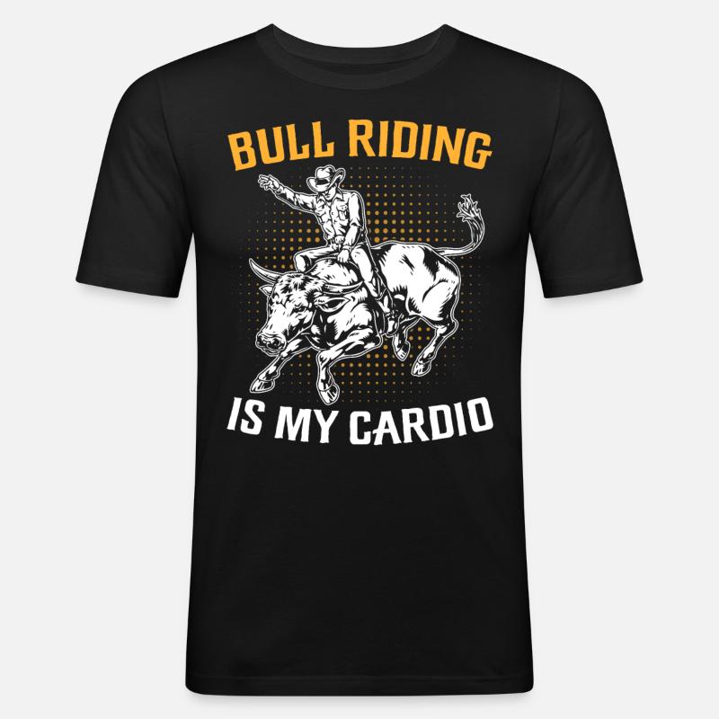 Stierreiter Cowboy - Männer Slim Fit T-Shirt - Schwarz