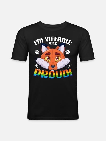 Furry Fandom Fursona Fursuit Fox - Men's Slim Fit T-Shirt - black